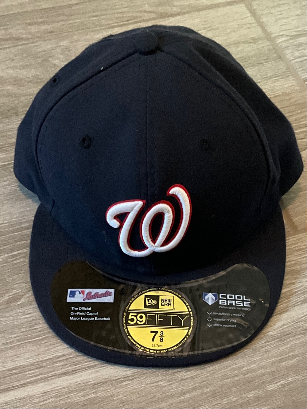 New Era Navy Baseball Cap with White and Red 'W' Logo 7 3/8
